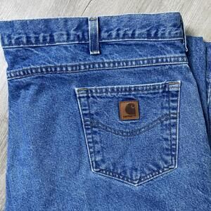 Men’s Carhartt Jeans Blue 48 X 32 Workers Outdoors Rugged Denim